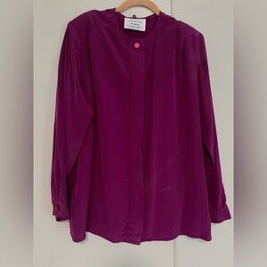 Country Sophisticates by Pendleton Vintage Long Sleeve Flowy Pink/Purple Top 18W